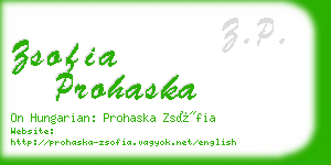 zsofia prohaska business card